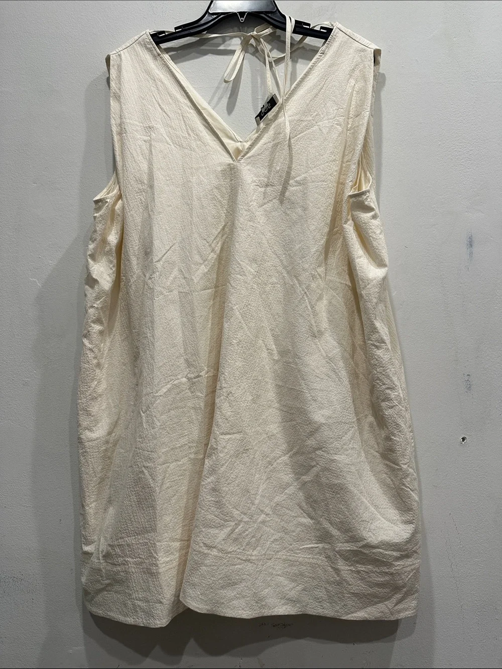 COS A-Line Sleeveless Mini Dress cream off white size 10 Lagenlook quiet luxury